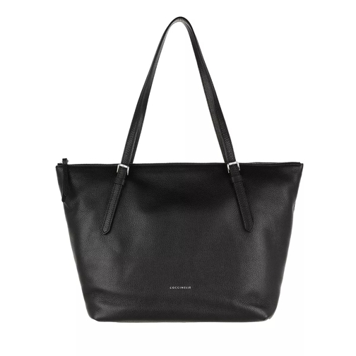Coccinelle Shopping Bag Grained Leather Noir Boodschappentas
