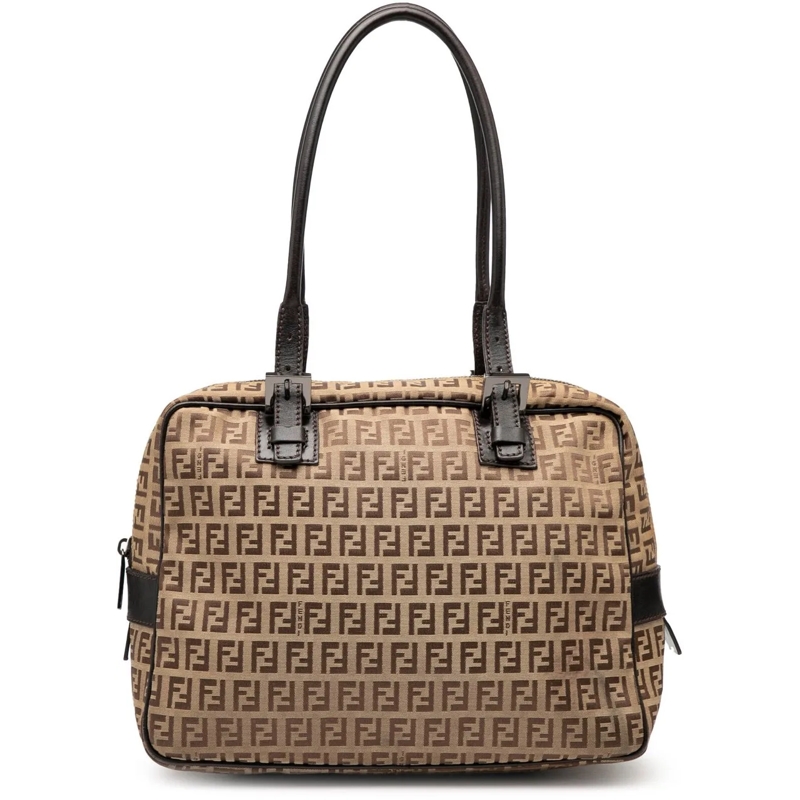 Fendi Schultertasche Zucchino Canvas Shoulder Bag braun