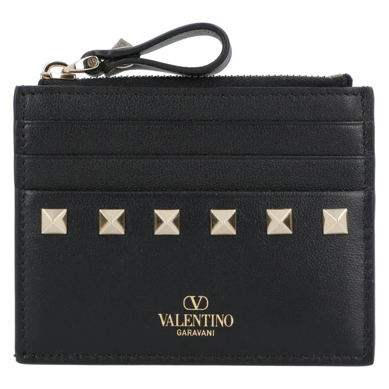 Valentino Garavani Portemonnee All Around Rockstud Coin Card Holder Black