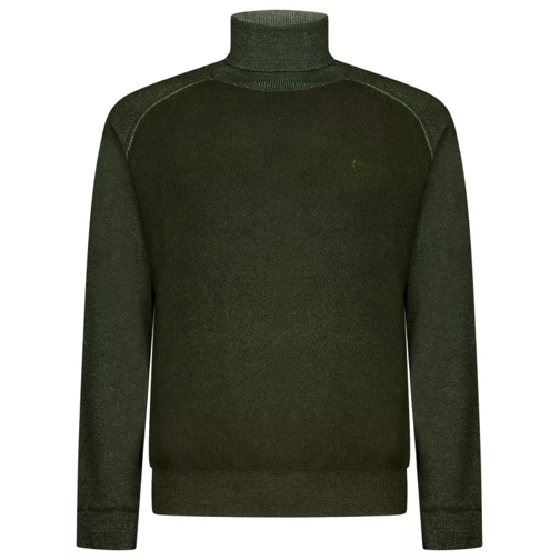 Etro Green Knit Roll Neck Sweater Green Pull