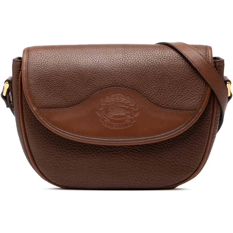 Burberry Schultertasche Pebbled Leather Crossbody braun