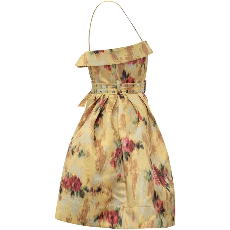 GANNI Minikleid Abito Mini con Spalline e Cintura gelb(Image 3)
