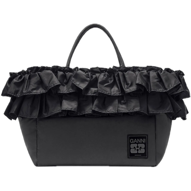 GANNI Shopper tas zwart schwarz