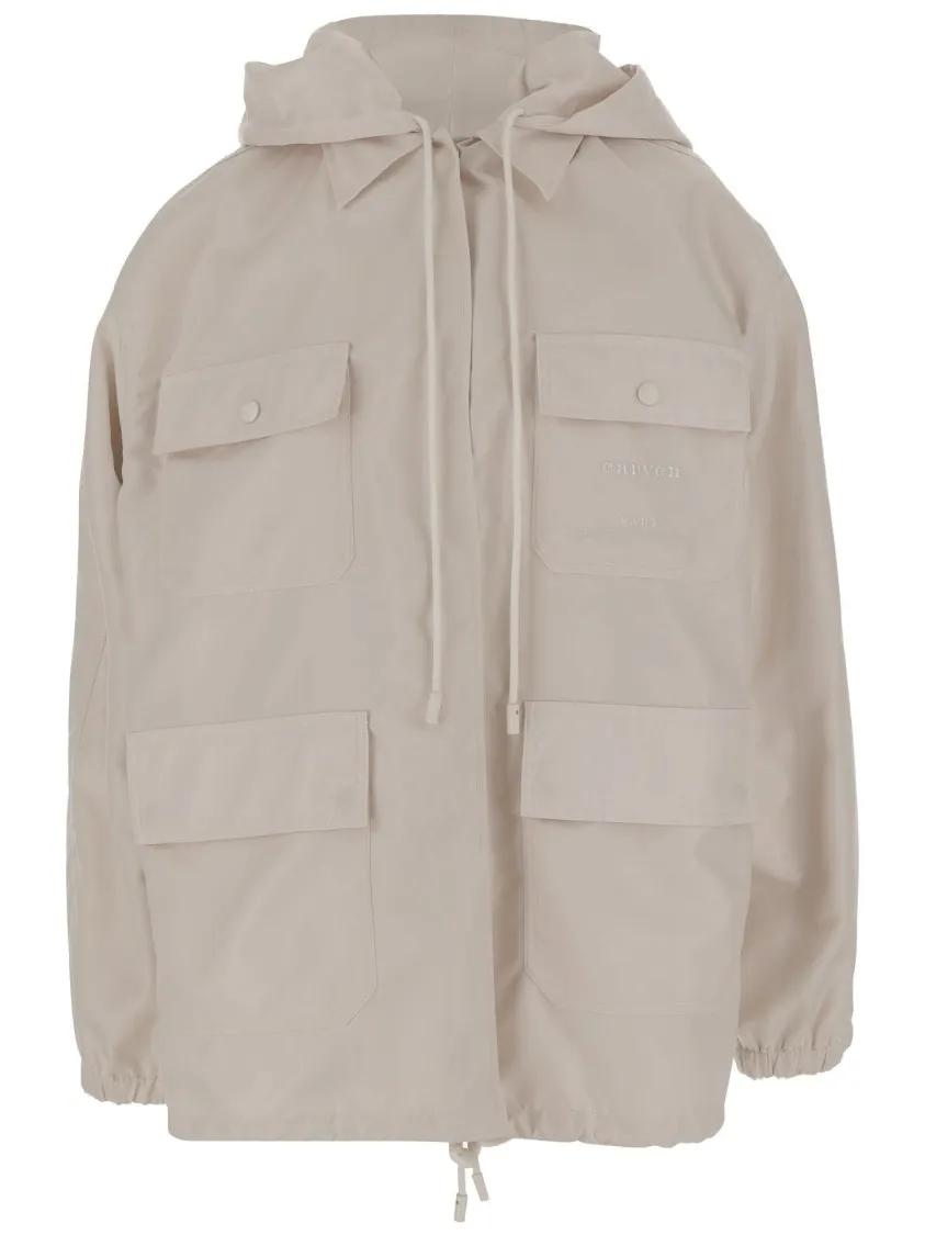 Thumbnail - CARVEN - Nylon Hooded Jacket - Größe 40 - beige