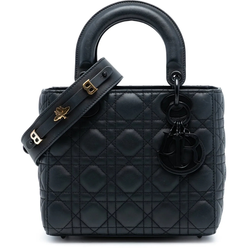 Christian Dior Schultertasche Small Ultra Matte Calfskin Cannage My ABCDior Lady schwarz