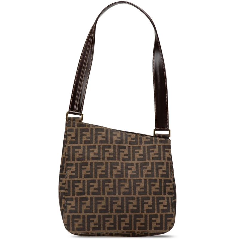 Fendi Schultertasche Zucca Canvas Shoulder Bag braun