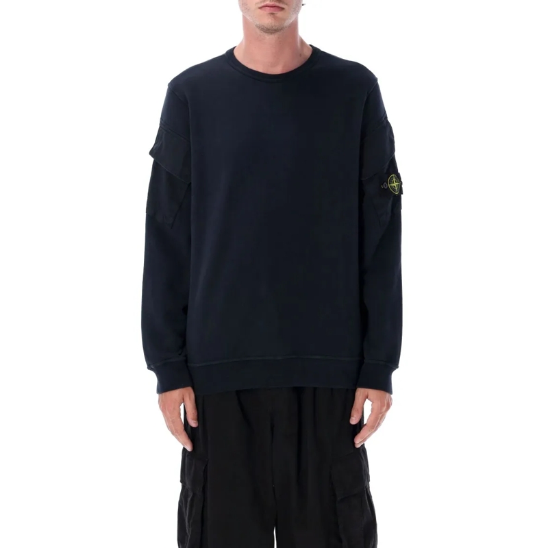 Stone Island  Brushed Organic Cotton Sweatshirt Black