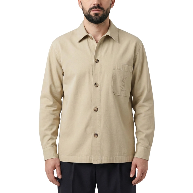 Saint Laurent Hemd Hemdjacke mit Logo blau(Image 2)