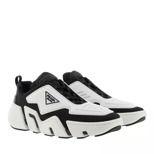 Prada Technical Fabric Sneakers Black White låg sneaker