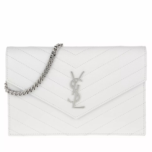 Saint Laurent Monogramme Shoulder Wallet White Crossbody Bag