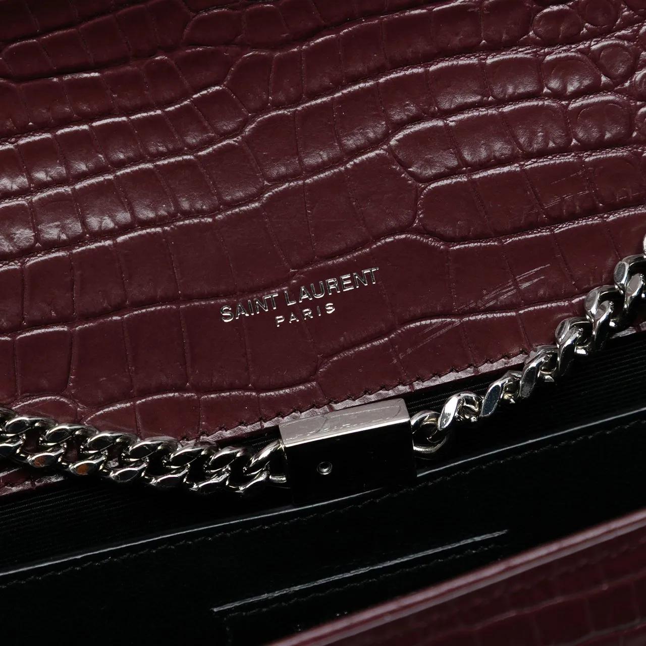 Thumbnail - Saint Laurent Hobo Bags - Medium Croc Embossed Leather Monogram Kate Tassel - Gr. unisize - in Rot - für Damen