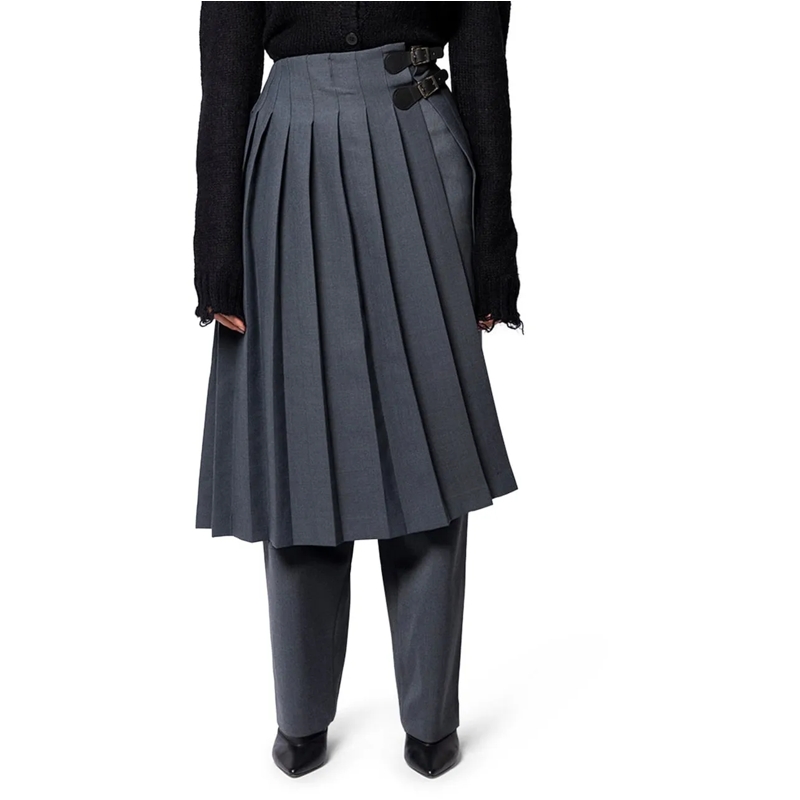 CHARLES JEFFREY LOVER BOY  LONG WIDE LEG SKOUSER WAISTED GREY grau