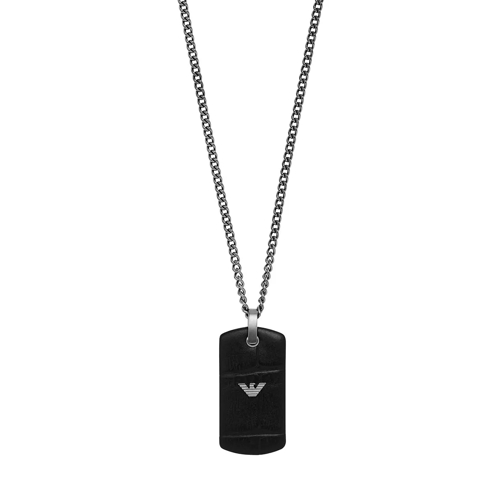Emporio Armani Stainless Steel Pendant Necklace Gunmetal-Tone Mellanlångt halsband