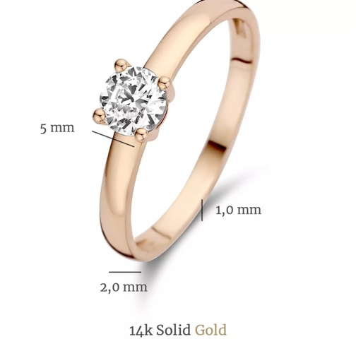 Isabel Bernard Ring La Concorde Joelle 14 Karat Ring With Zirconia Rose Gold (Image 3)