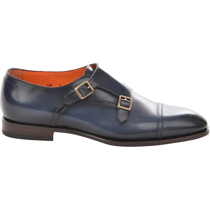 Santoni Claquettes Double Buckle Blauw blau