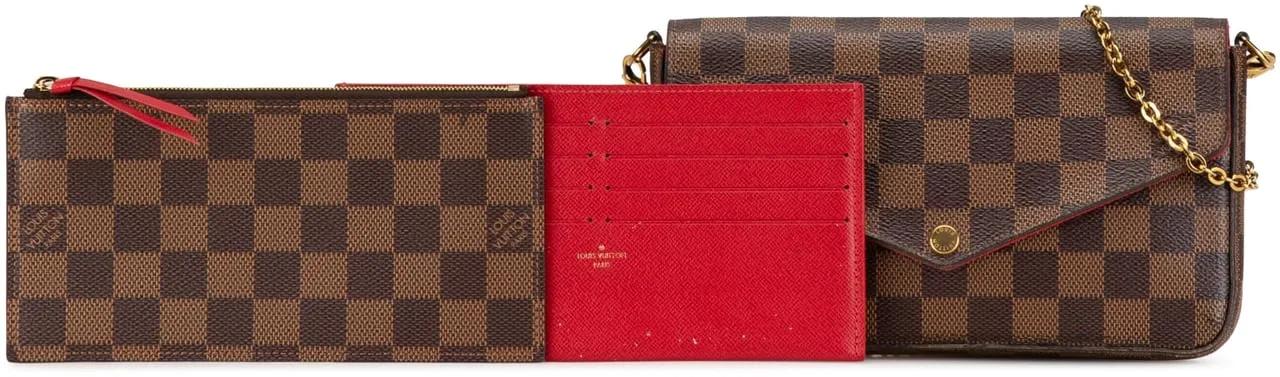 Louis Vuitton Shoppers Damier Ebene Pochette Felicie in bruin