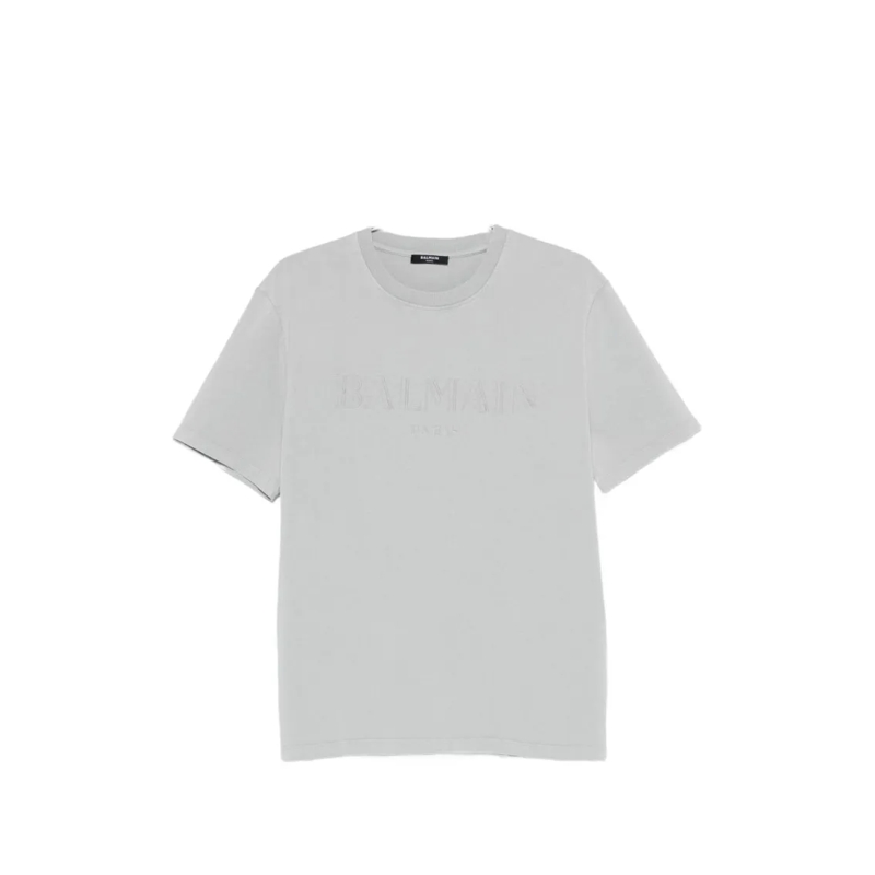 Balmain T-Shirt Relaxed Fit Grey Round Neck T-Shirt White