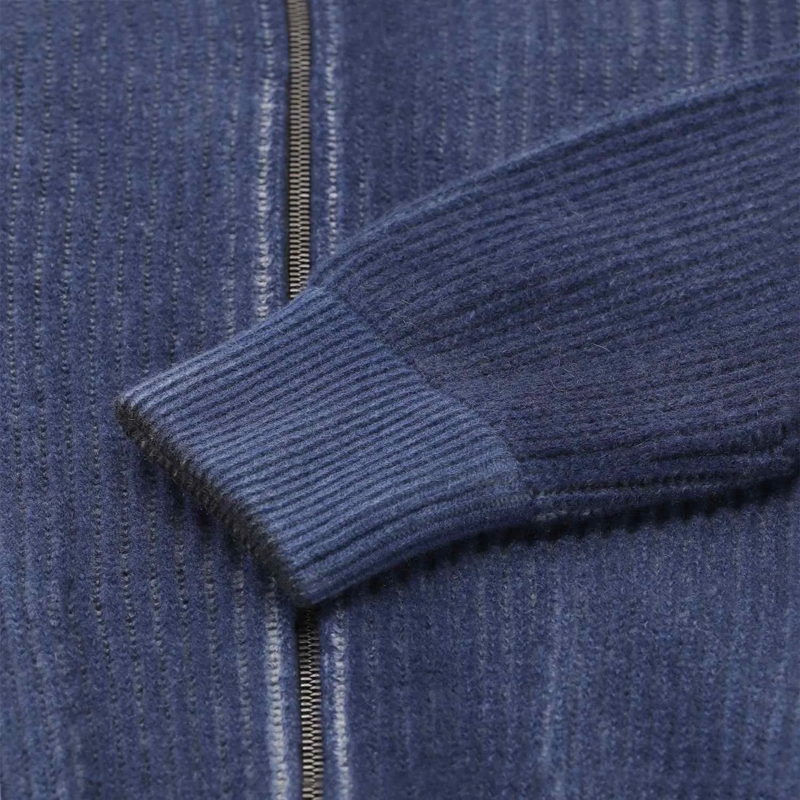 CALIBAN Übergangsjacke Strickjacke aus Wolle & Kaschmir blau(Image 4)