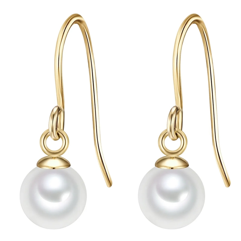 Glanzstücke München Ohrhänger Sterling Silber Ohrhänger Süßwasser-Zuchtperle gold
