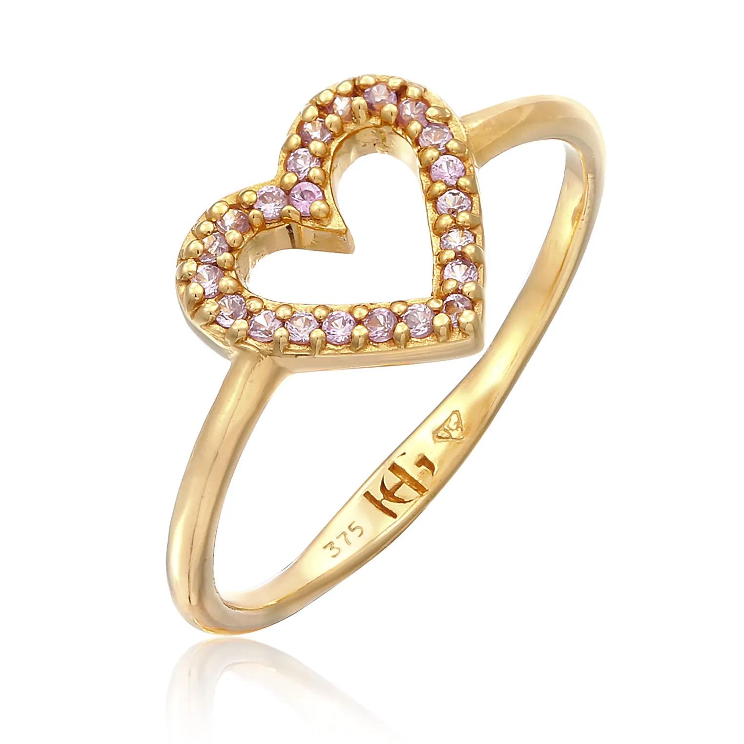 Haze & Glory Ringe - Ring Herz - I heart you 375 Gelbgold - Gr. 52 MM - in Gold - für Damen