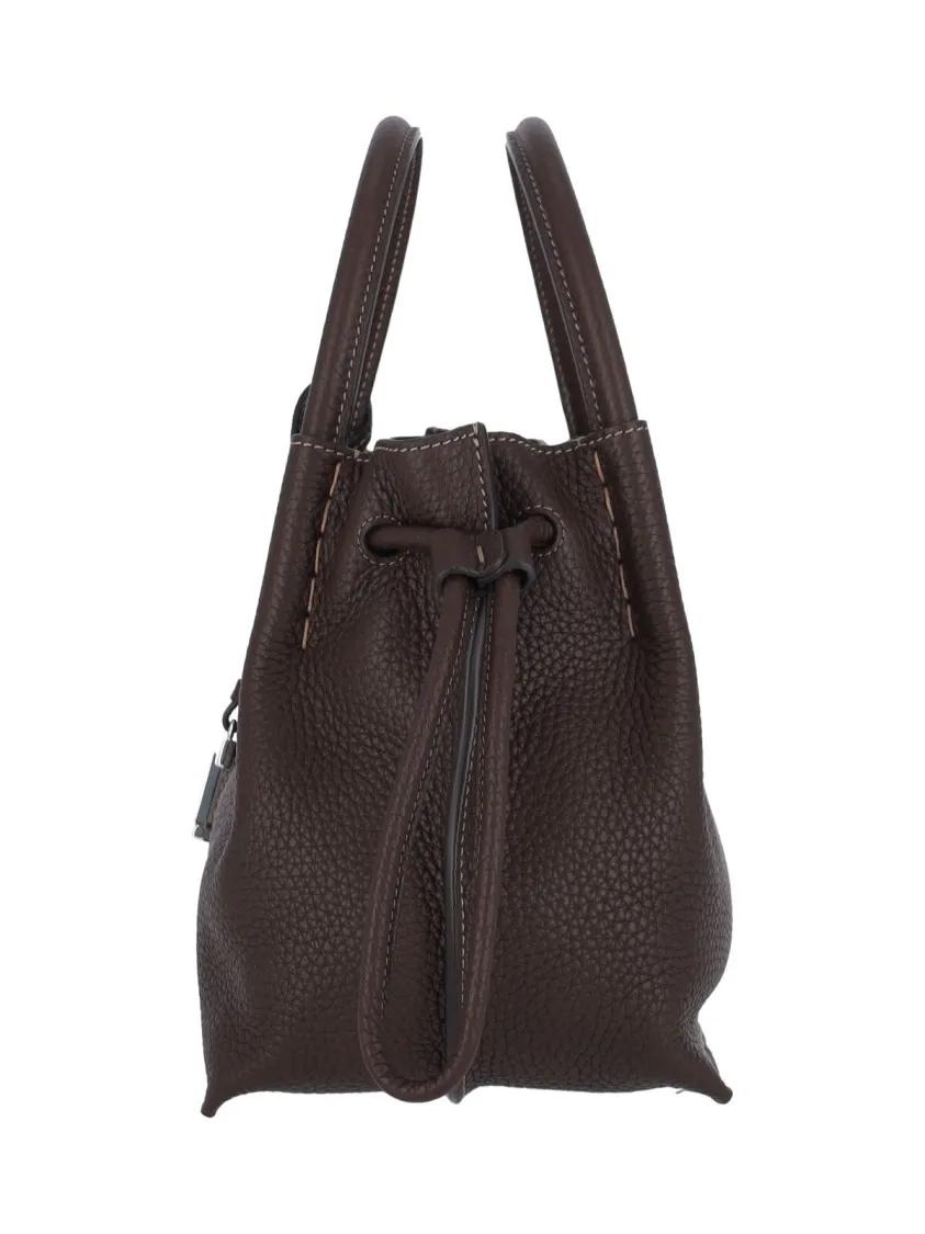 Thumbnail - Tod's Beuteltaschen - Brown Pebbled Leather Mini Bucket Bag - Gr. unisize - in Braun - für Damen