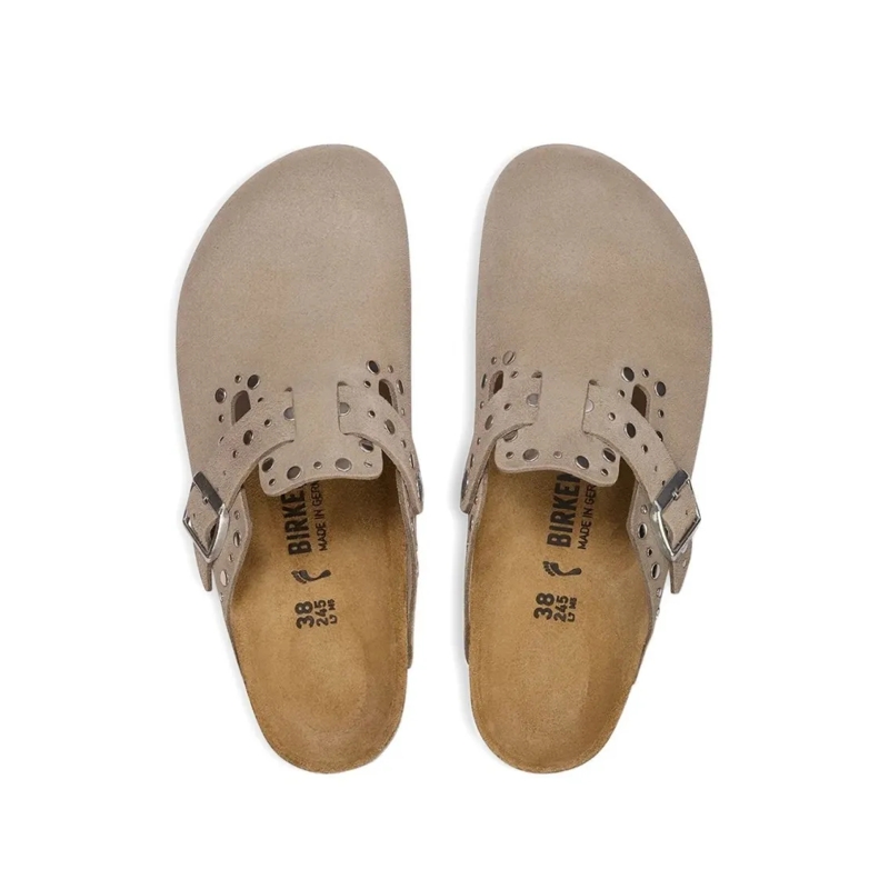 Birkenstock Schnürschuhe Birkenstock Boston Rivet Slippers Taupe 1030418 taupe(Image 4)