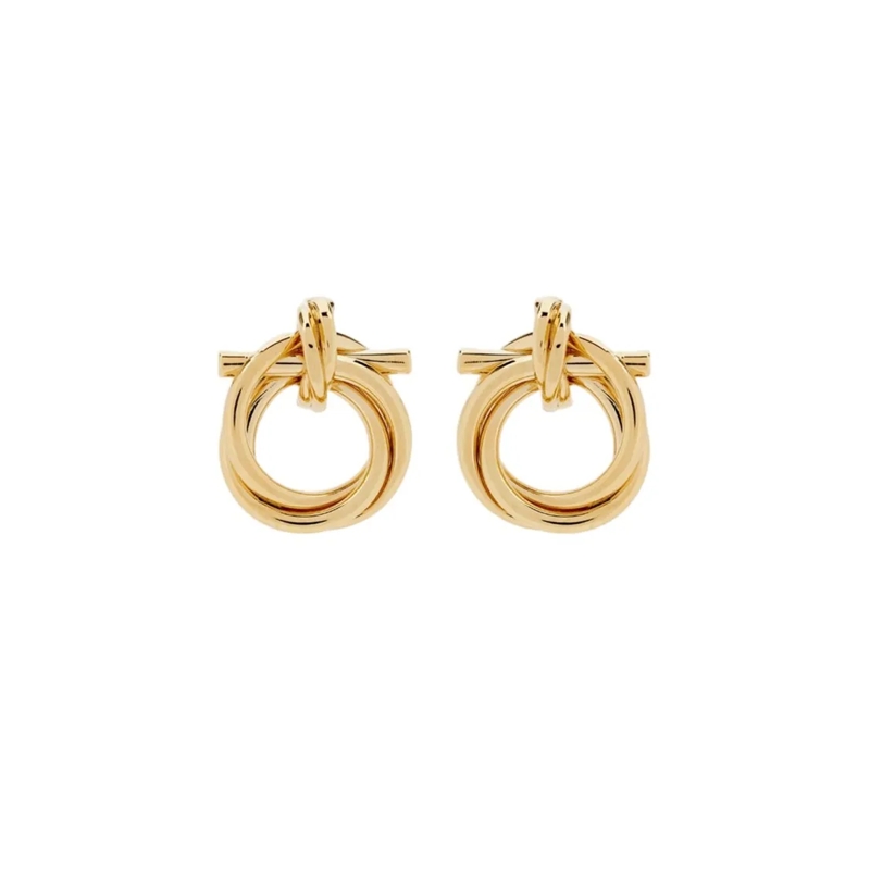 Salvatore Ferragamo Ohrstecker Torchon Knot Brass Earrings With Gold Finish Not Applicable