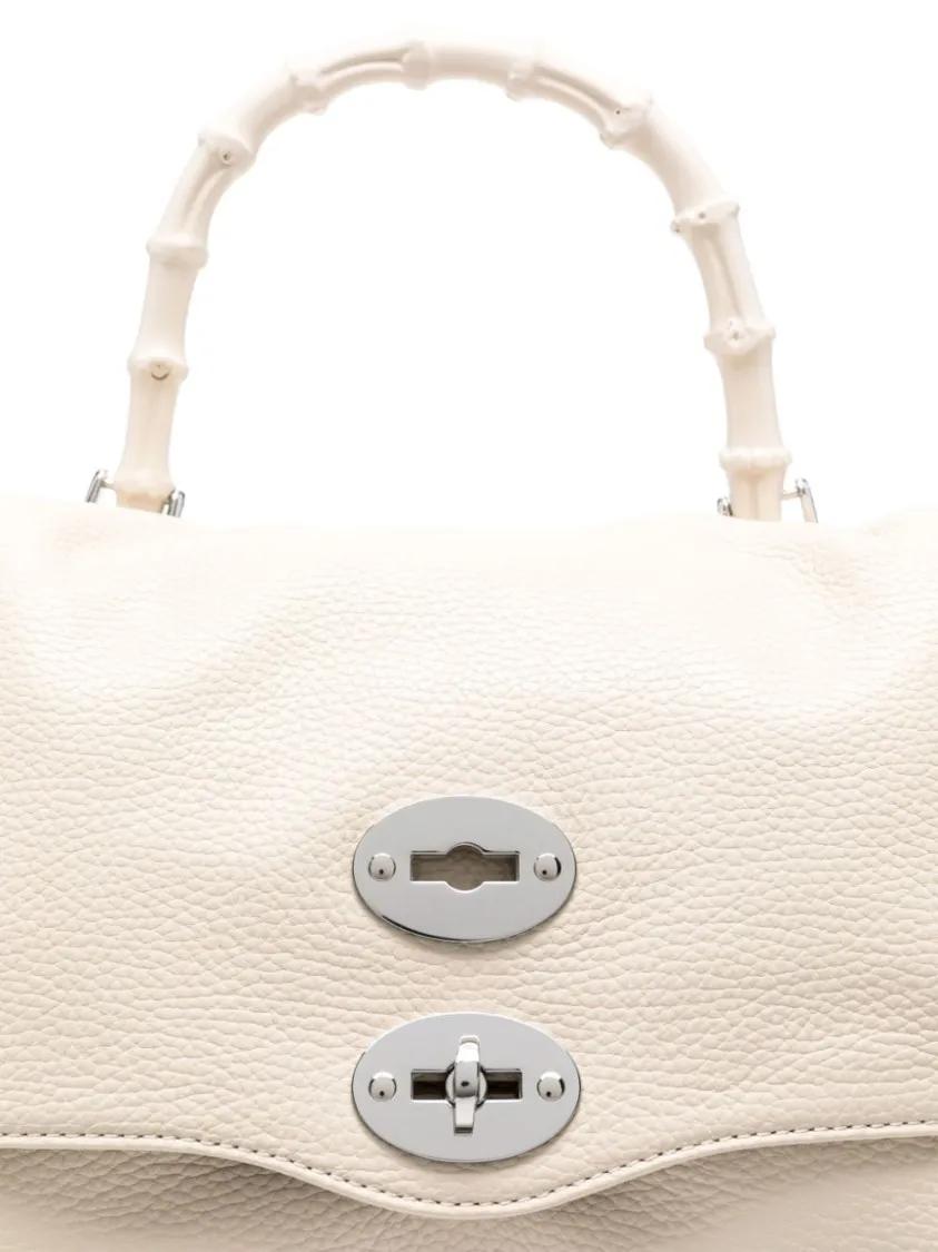 Zanellato Off-White Leren Handtas met Bamboe Handvat White Dames