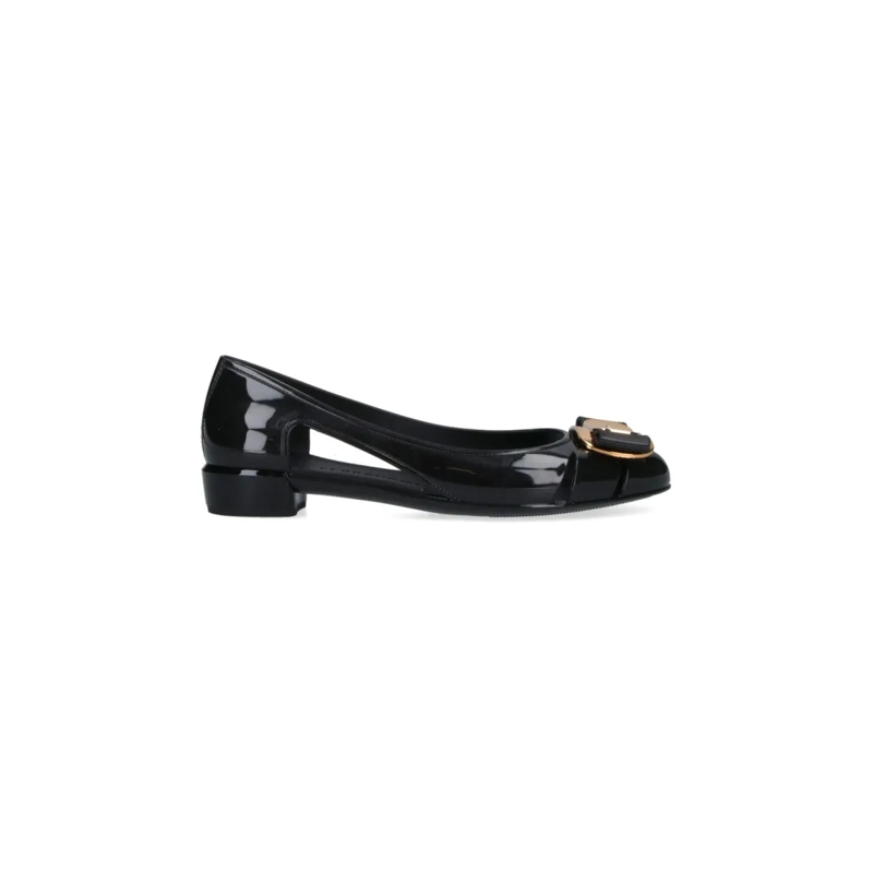 Salvatore Ferragamo Ballerines "Nara Jelly Cutout Bow" Ballerinas Black Black