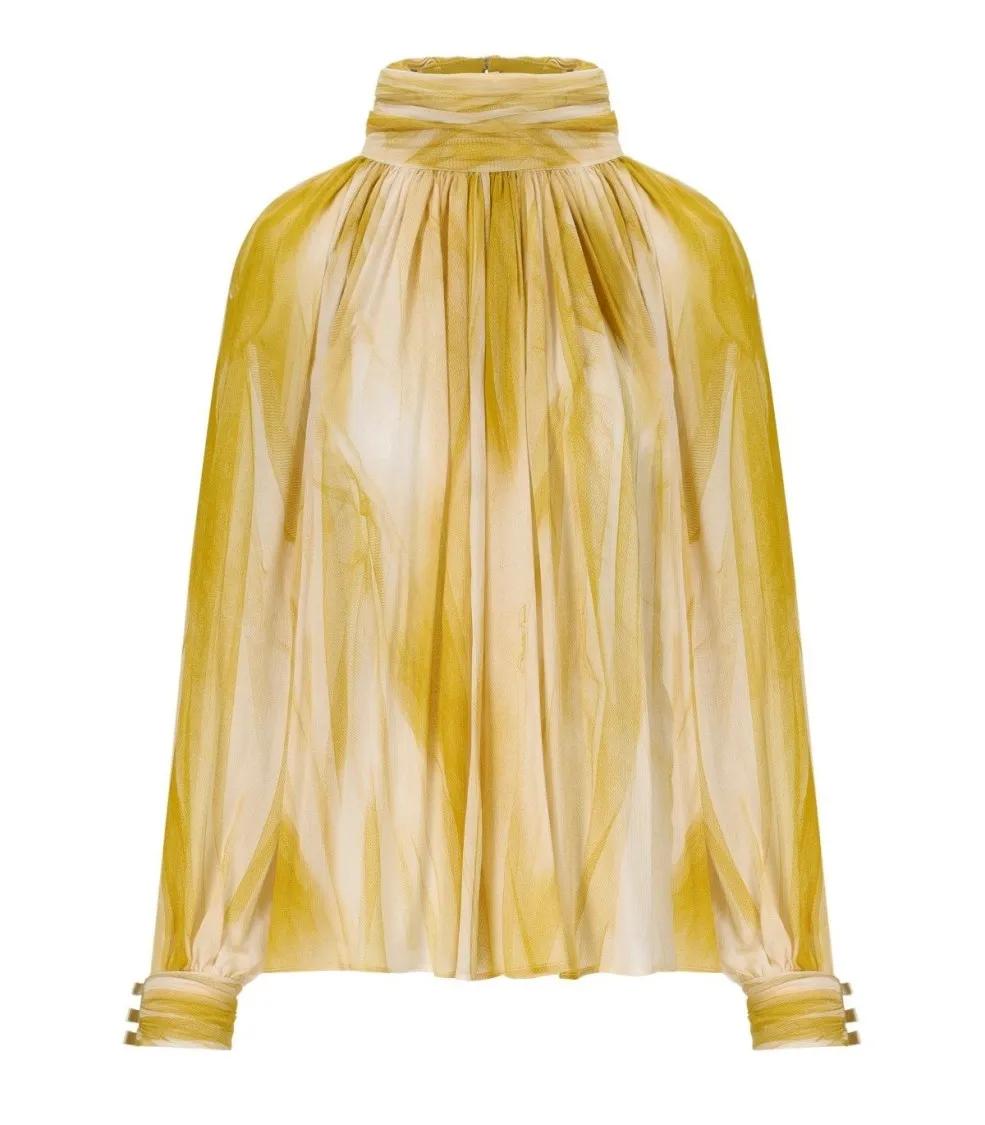 Thumbnail - Elisabetta Franchi - Butter Curry Blouse - Größe 40 - gelb