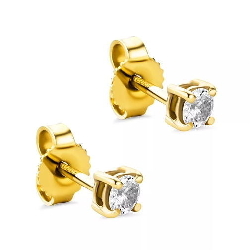 DIAMADA 0.25ct Diamond Stud Solitaire Earring  14KT Yellow Gold Oorsteker