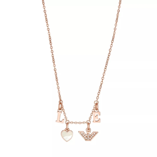 Emporio Armani White Mother of Pearl Components Necklace Rose Gold Korte Halsketting