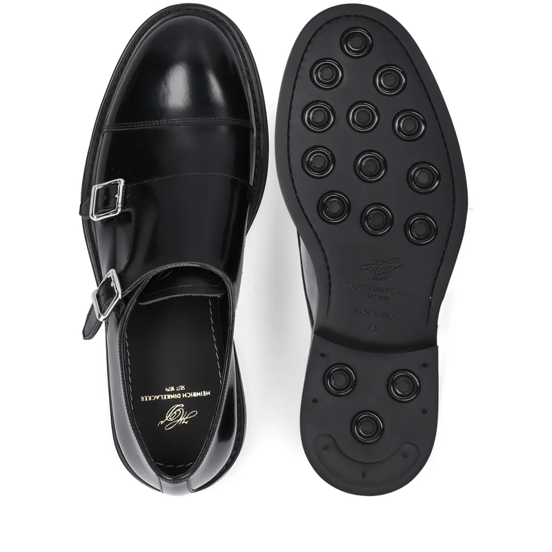 Heinrich Dinkelacker Flache Schuhe Schnallenschuh Florenz Plain CA schwarz(Image 4)