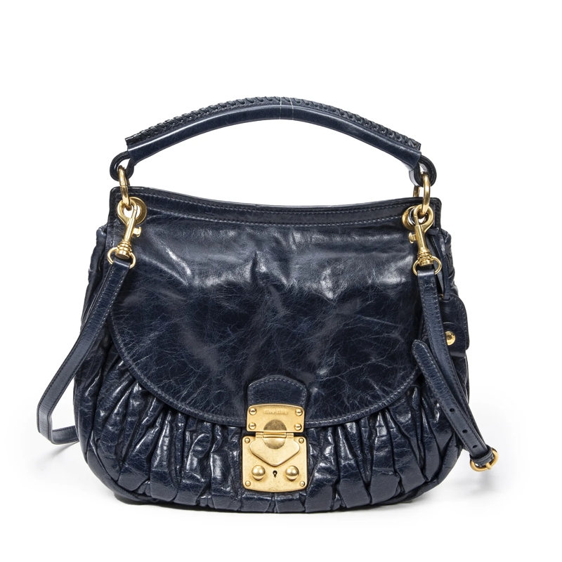 Miu Miu Crossbody Bag Coffer Hobo marineblau
