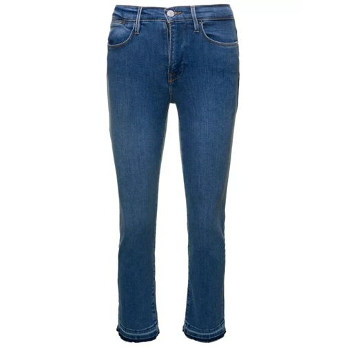 FRAME Le High Straight' Blue Five-Pocket Style Jeans In  Blue Jeans med raka ben