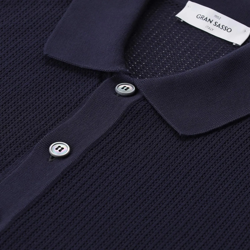 Gran Sasso Hemd Kurzarm-Hemd aus Baumwolle blau(Image 3)