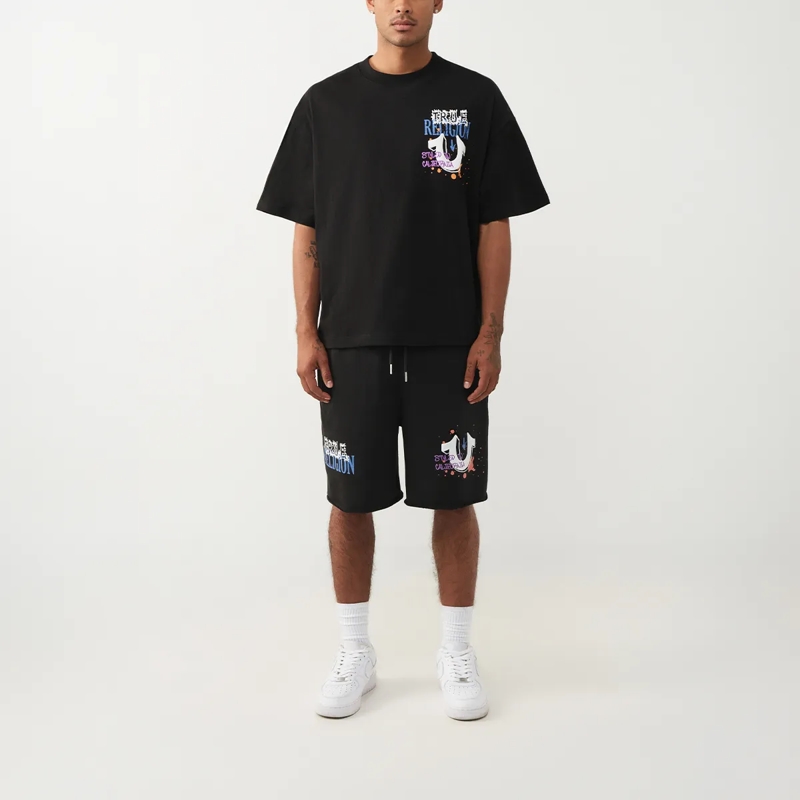 True Religion Shorts - Terry Short- Lockerer Schnitt- Lässiges Trageg schwarz(Image 2)