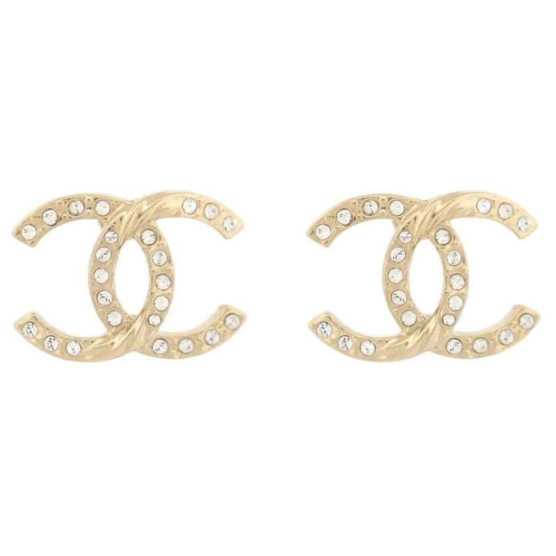 Chanel Ohrstecker NEUE CHANEL CC LOGO STRASS GOLDMETALL OHRRINGE BOX gold