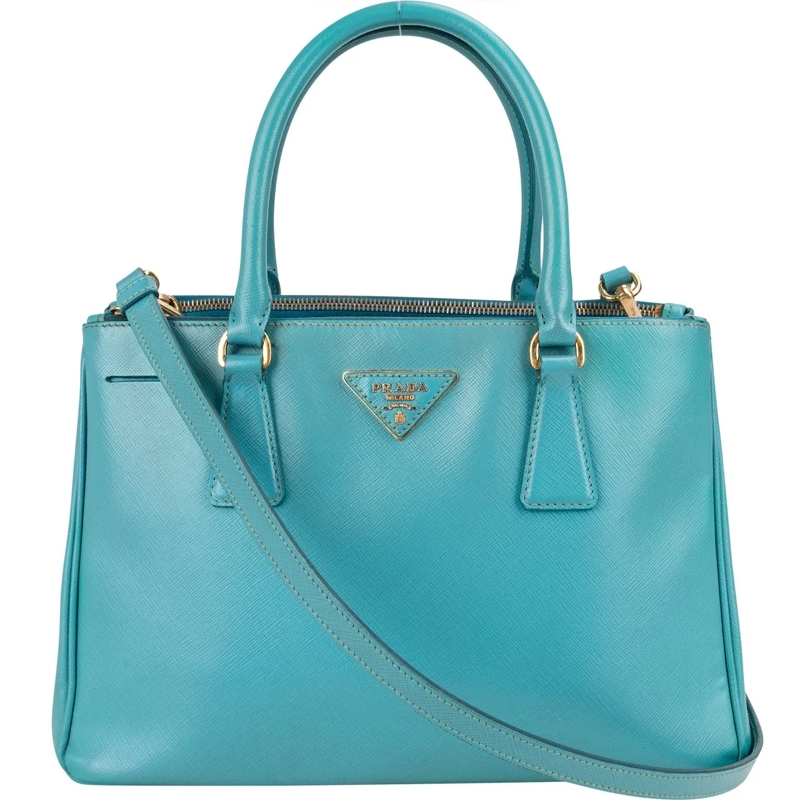 Prada Tote Prada Turquoise Saffiano Leather Galleria Handbag blau