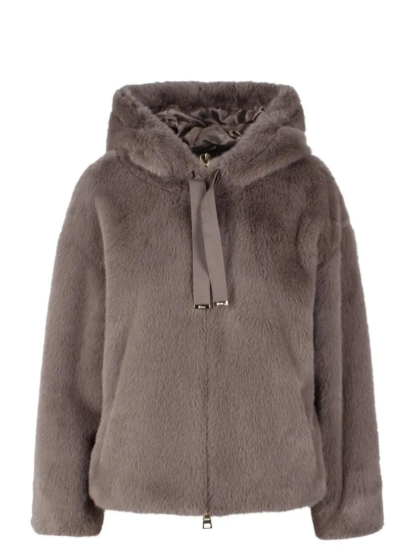 Herno - Fur Bomber Jacket - Größe 40 - grau