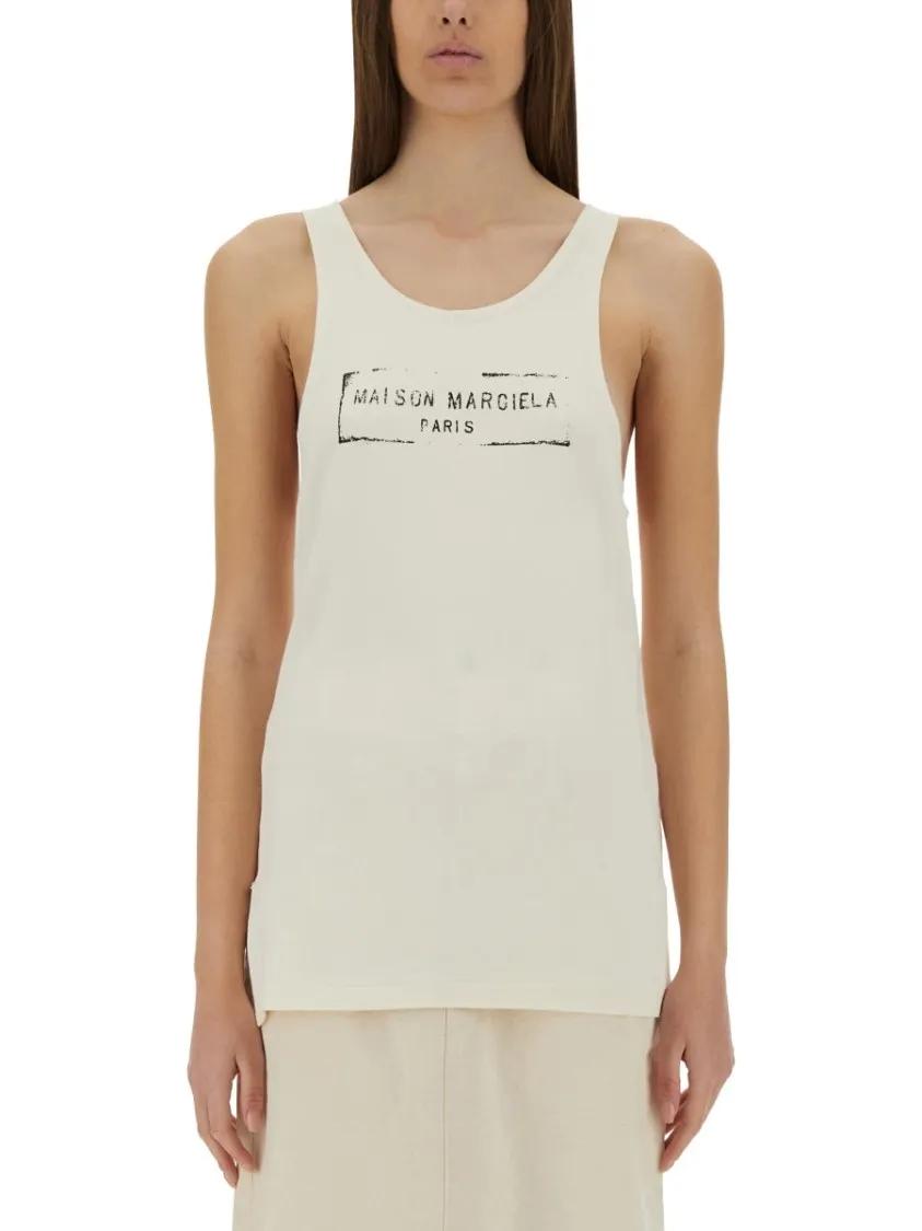 Thumbnail - Maison Margiela - Scoop Neck Slim-Fit Tank Top - Größe S - weiß