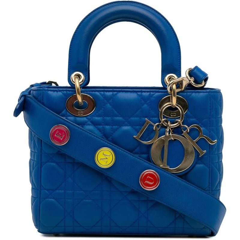 Christian Dior Schultertasche Small Lambskin Cannage My ABC Lady Dior blau