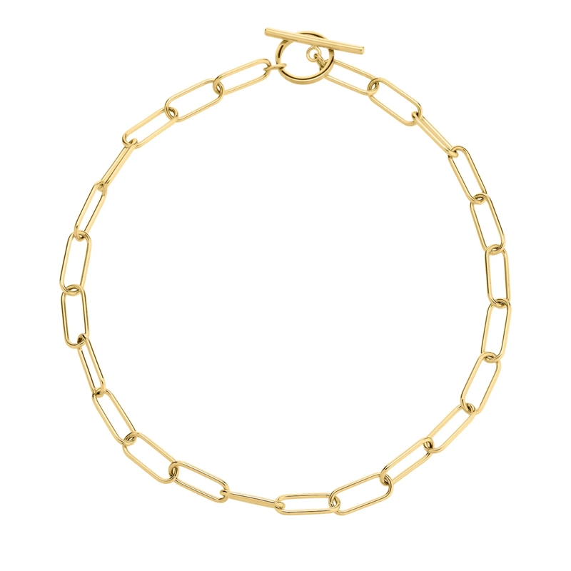 Liebeskind Berlin Mittellange Halskette Edelstahl The Short T-bar gold(Image 4)