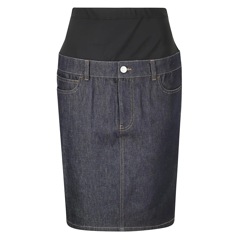 Coperni Jeansrock Stretch Fabric Midi Skirt Blue