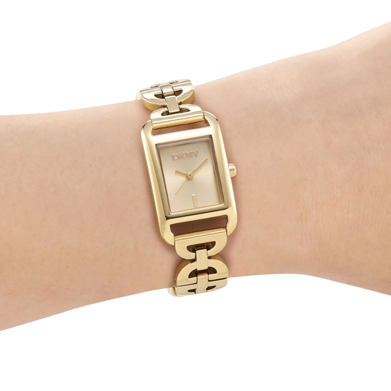 DKNY Quarzuhr Quarzuhr Open Link Square Watch gold(Image 5)