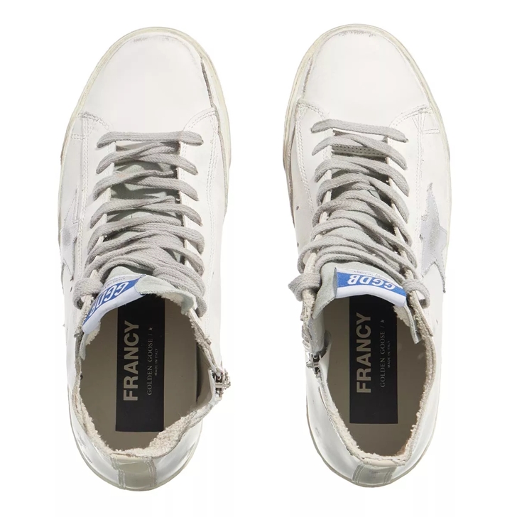 Golden Goose Laminated Star White Silver Milk High Top Sneaker