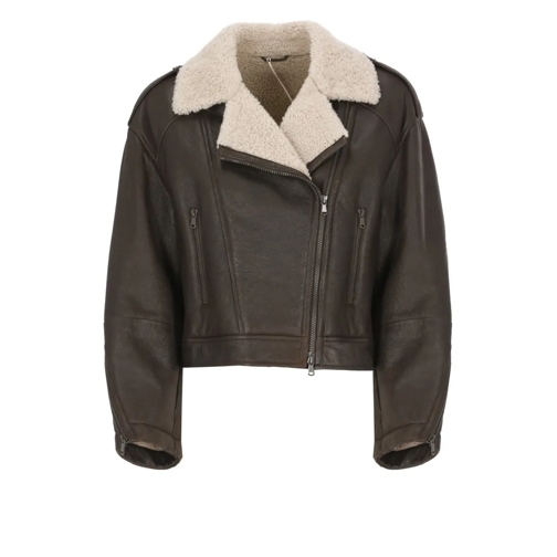 Brunello Cucinelli Lederjacken Brown Sheepskin Jacket Brown