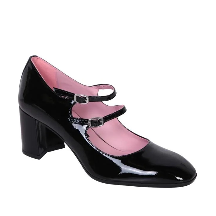 Carel Paris Black Almond Toe Pumps Black Pump