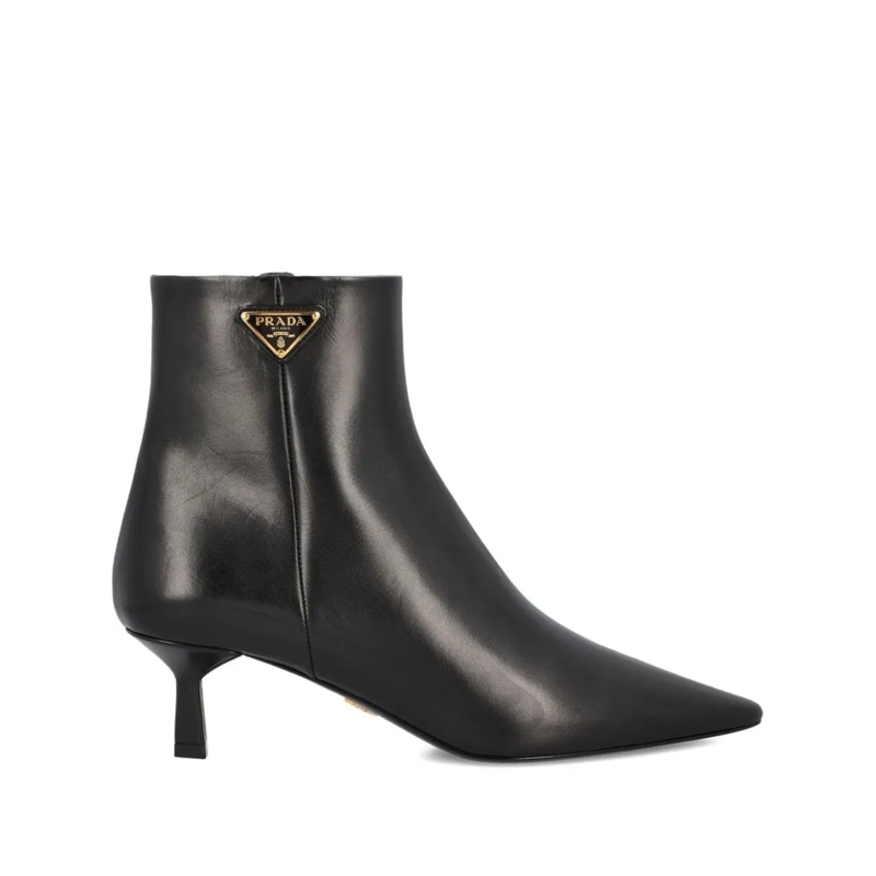 Prada Stiefel Nappa Leather Booties Black