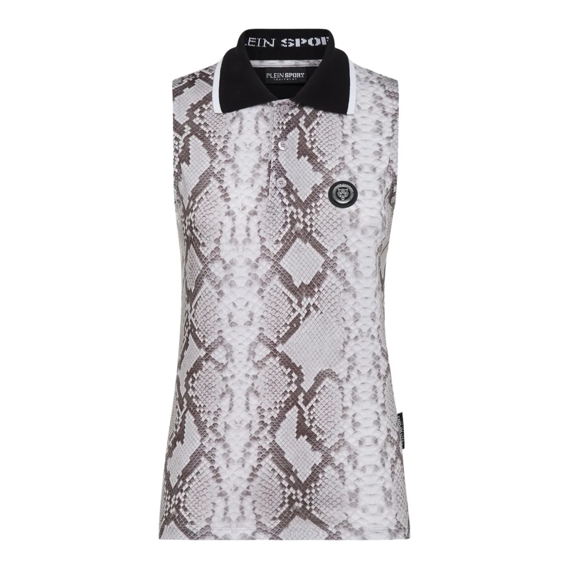 Plein Sport Top Poloshirt Python grau